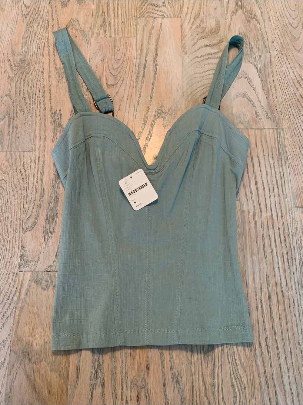 Free People Sage Green Sweetheart Corset